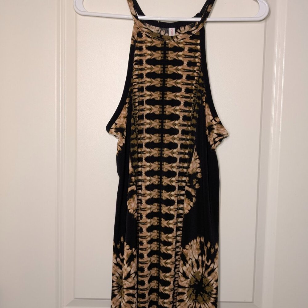 Tie Dye Flowy Halter Style Dress